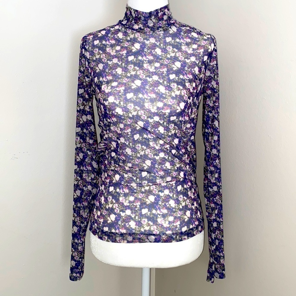 Levi’s floral mesh sheer turtleneck